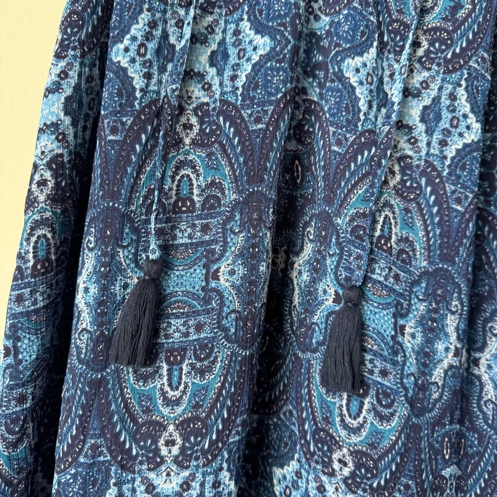 Lucky Brand Blue Paisley Western Dress - Picture 6 of 9